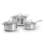Bộ 3 lớp quai inox đặc nắp kính Five star